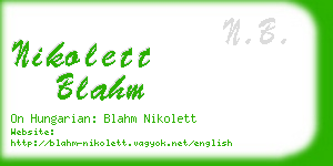 nikolett blahm business card